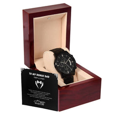 Black Chronograph Watch – To My Bonus Dad Gift Edition