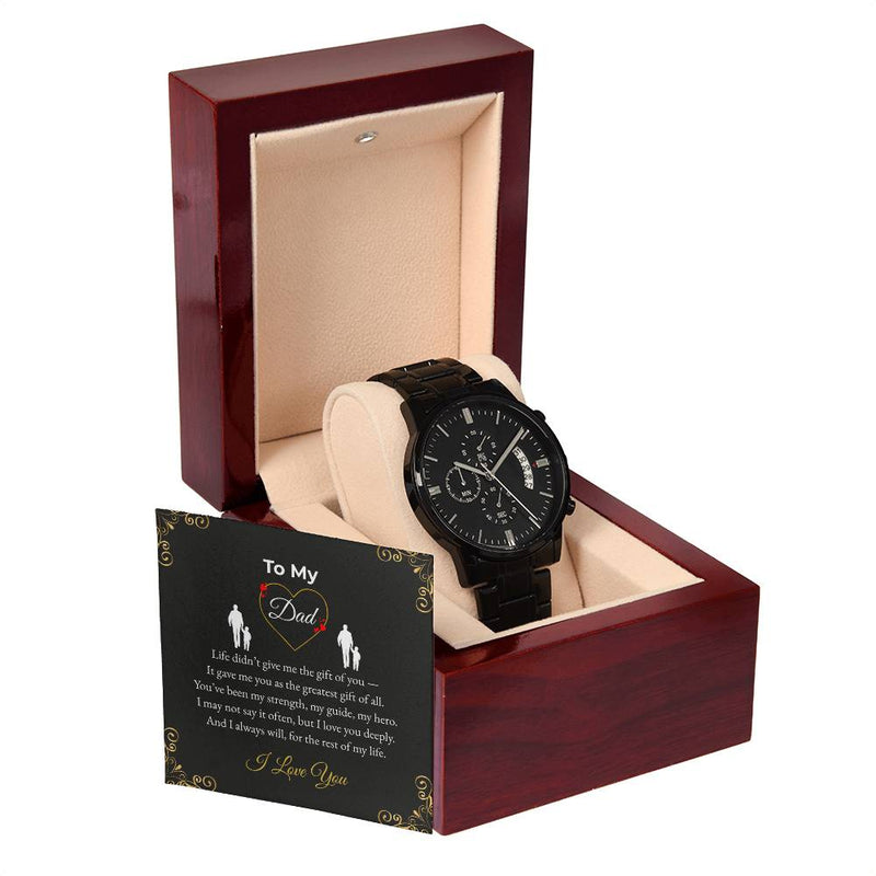 Black Chronograph Watch – I Love You Dad Keepsake