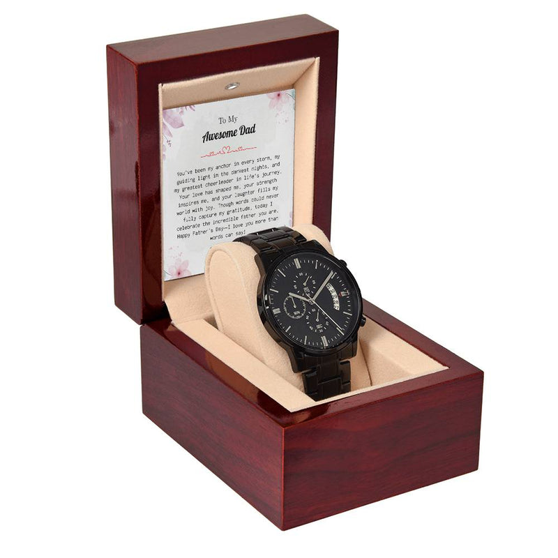 Luxury Black Chronograph Watch – To My Awesome Dad
