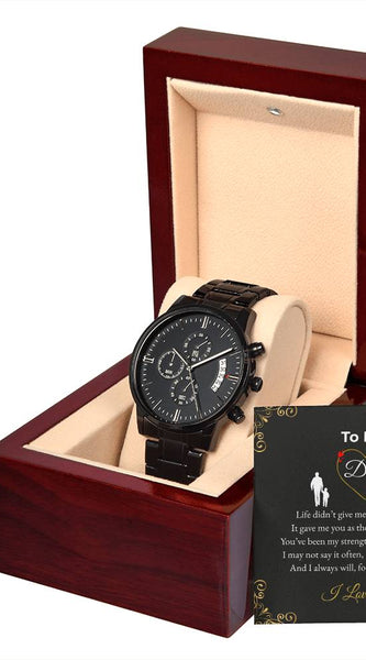 Black Chronograph Watch – I Love You Dad Keepsake