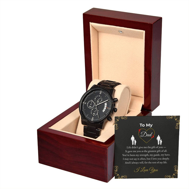 Black Chronograph Watch – I Love You Dad Keepsake