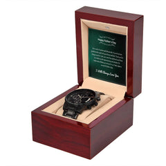 Black Chronograph Watch – Happy Father’s Day Gift Set