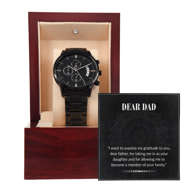 Black Chronograph Watch – Dear Daddy Edition