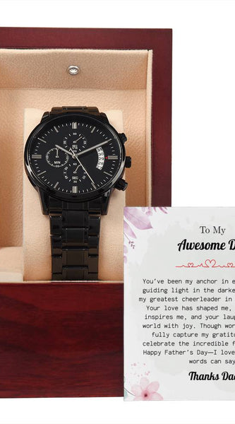 Luxury Black Chronograph Watch – To My Awesome Dad