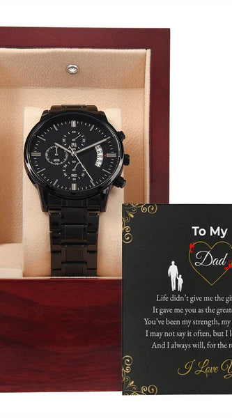 Black Chronograph Watch – I Love You Dad Keepsake