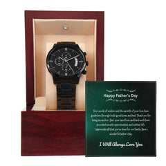Black Chronograph Watch – Happy Father’s Day Gift Set