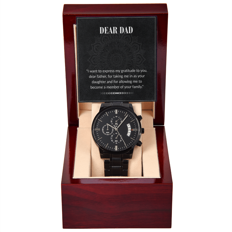 Black Chronograph Watch – Dear Daddy Edition