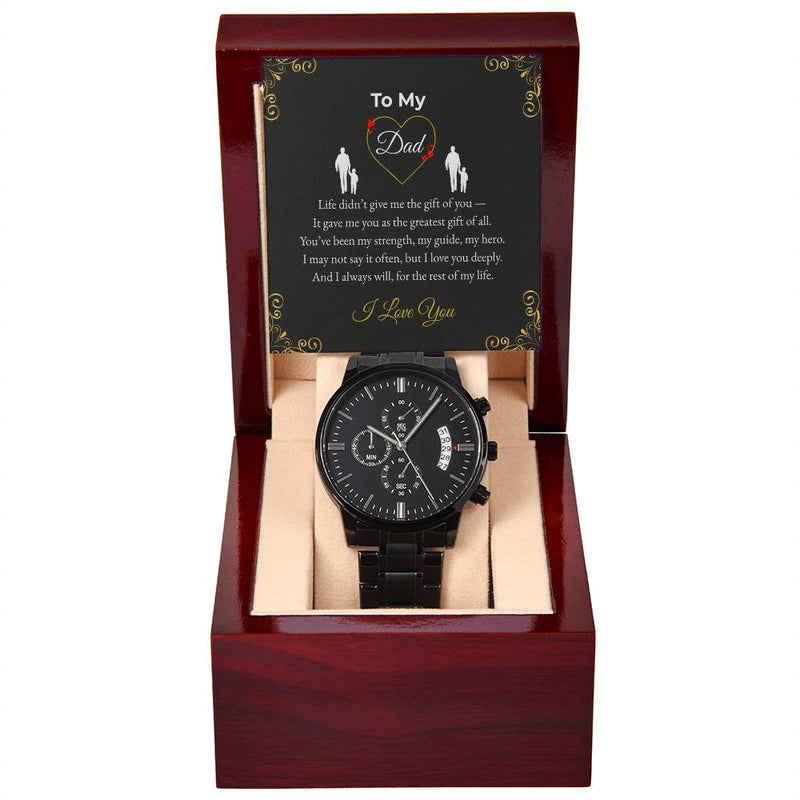 Black Chronograph Watch – I Love You Dad Keepsake