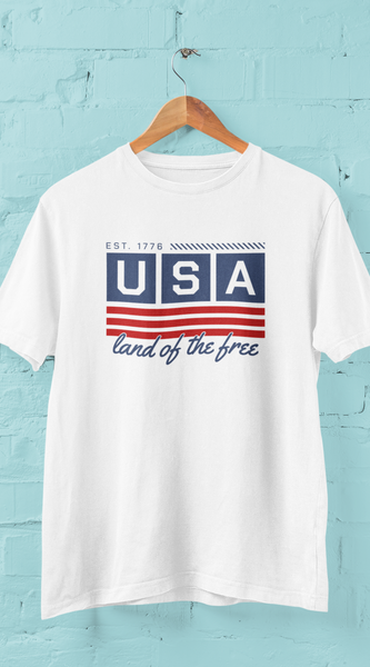 USA Land of the Free T-Shirt – 4th of July Patriotic Unisex Tee