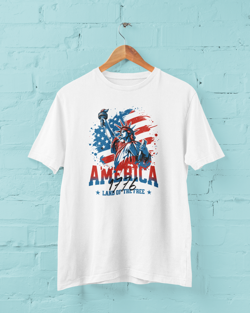 America 1776 T-Shirt – Land of the Free USA Patriotic Tee Unisex
