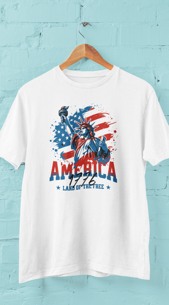 America 1776 T-Shirt – Land of the Free USA Patriotic Tee Unisex