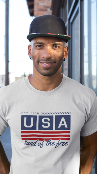 USA Land of the Free T-Shirt – 4th of July Patriotic Unisex Tee