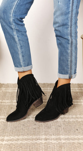 Legend Women's Fringe Cowboy Western Ankle Boots