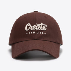 CREATE NEW LIFE Adjustable Cotton Baseball Cap