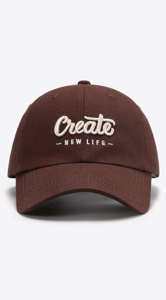 CREATE NEW LIFE Adjustable Cotton Baseball Cap