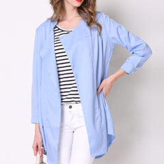 Full Size Open Front Longline Trench Coat