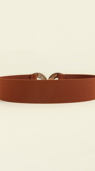 Geometric Buckle Elastic Wide Belt