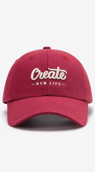 CREATE NEW LIFE Adjustable Cotton Baseball Cap