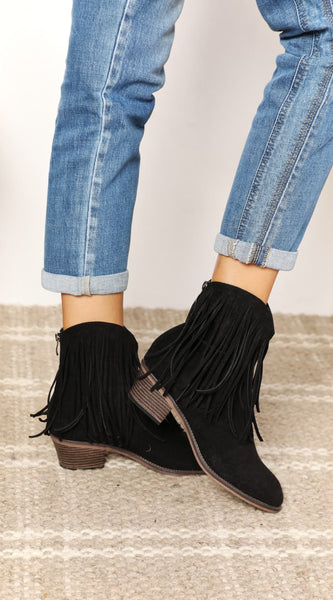 Legend Women's Fringe Cowboy Western Ankle Boots