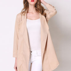 Full Size Open Front Longline Trench Coat