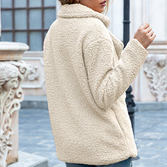 Full Size Lapel Collar Sherpa Coat