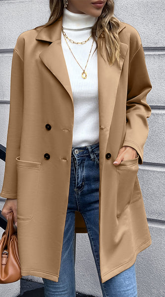 Lapel Collar Long Sleeve Blazer