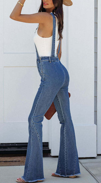 Raw Hem Denim Overall