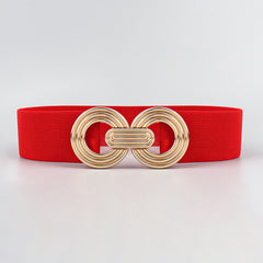 Geometric Buckle Elastic Wide Belt