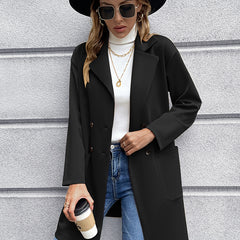 Lapel Collar Long Sleeve Blazer