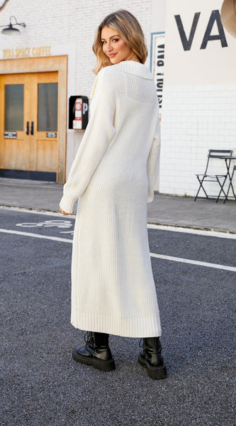 Full Size Collared Open Front Duster Cardigan