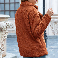 Full Size Lapel Collar Sherpa Coat