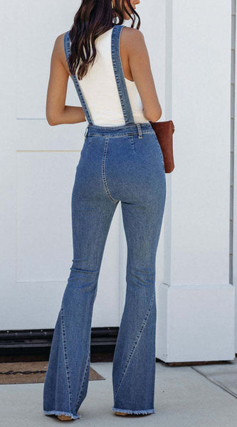 Raw Hem Denim Overall
