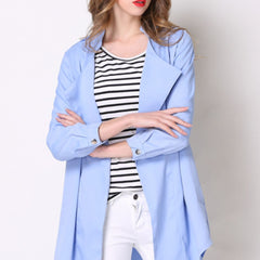 Full Size Open Front Longline Trench Coat