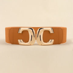 Zinc Alloy Buckle Elastic Wide Belt