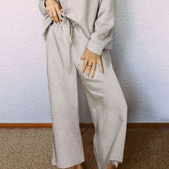 Dropped Shoulder Top and Pants Set