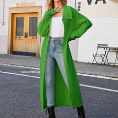 Full Size Collared Open Front Duster Cardigan