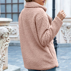 Full Size Lapel Collar Sherpa Coat