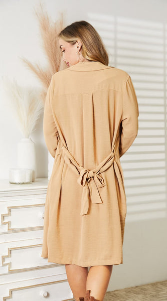 Culture Code Full Size Tied Trench Coat with Pockets