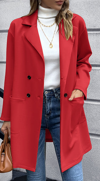 Lapel Collar Long Sleeve Blazer