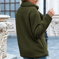 Full Size Lapel Collar Sherpa Coat