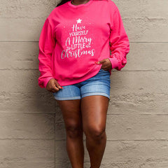 Simply Love Full Size HAVE YOURSELF A MERRY LITTLE CHRISTMAS Round Neck Sweatshirt