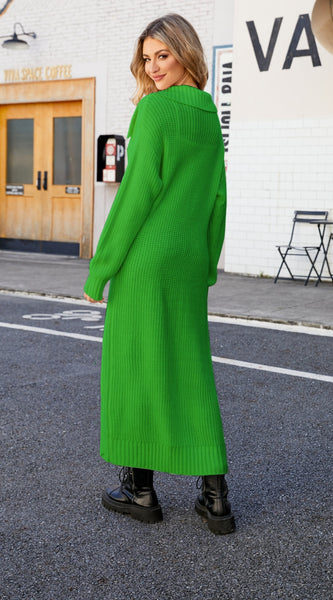 Full Size Collared Open Front Duster Cardigan