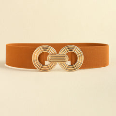 Geometric Buckle Elastic Wide Belt