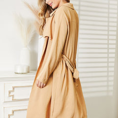 Culture Code Full Size Tied Trench Coat with Pockets