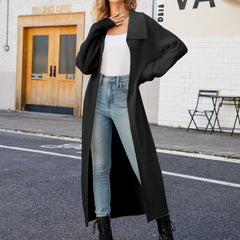 Full Size Collared Open Front Duster Cardigan