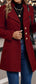 LUNE Solid Color Woolen Coat with Single Breasted Button Fall Winter Cloth for Women