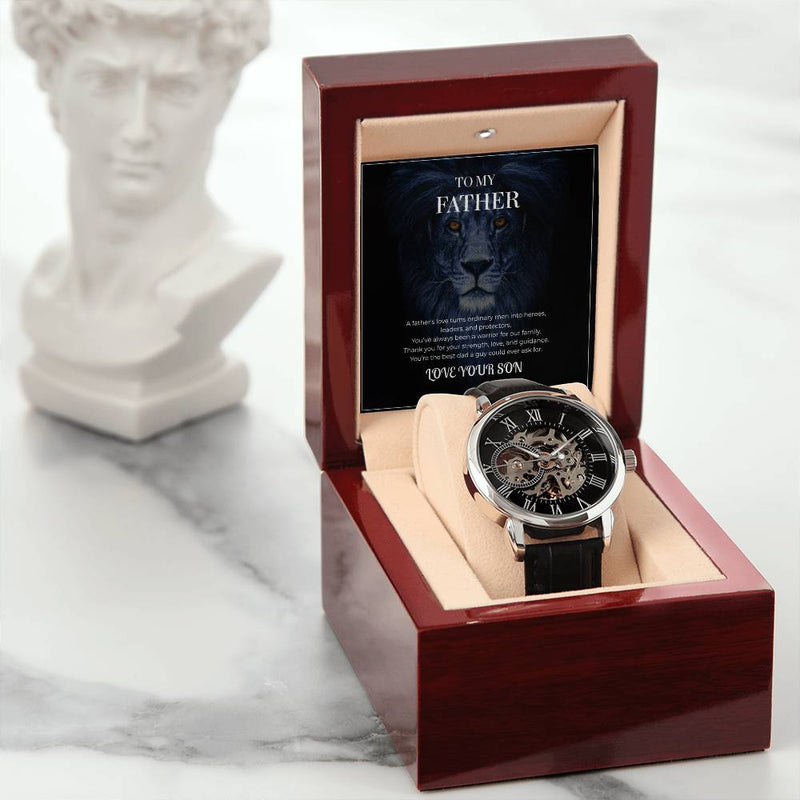 Skeleton Dial Men’s Watch – To My Brave Dad Special Edition