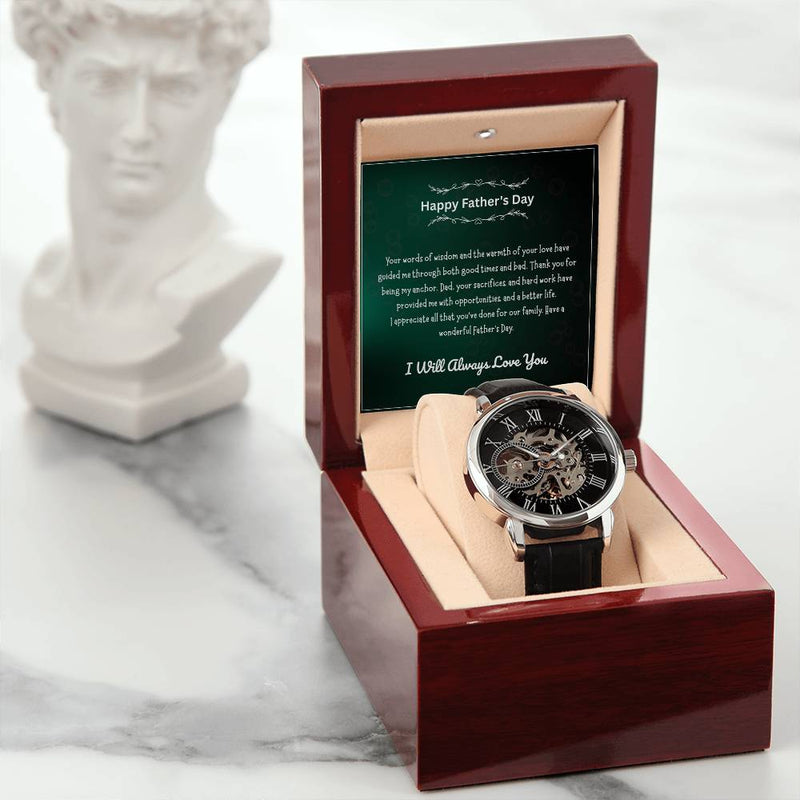 Luxury Skeleton Men’s Watch – I Will Always Love You, Dad Edition