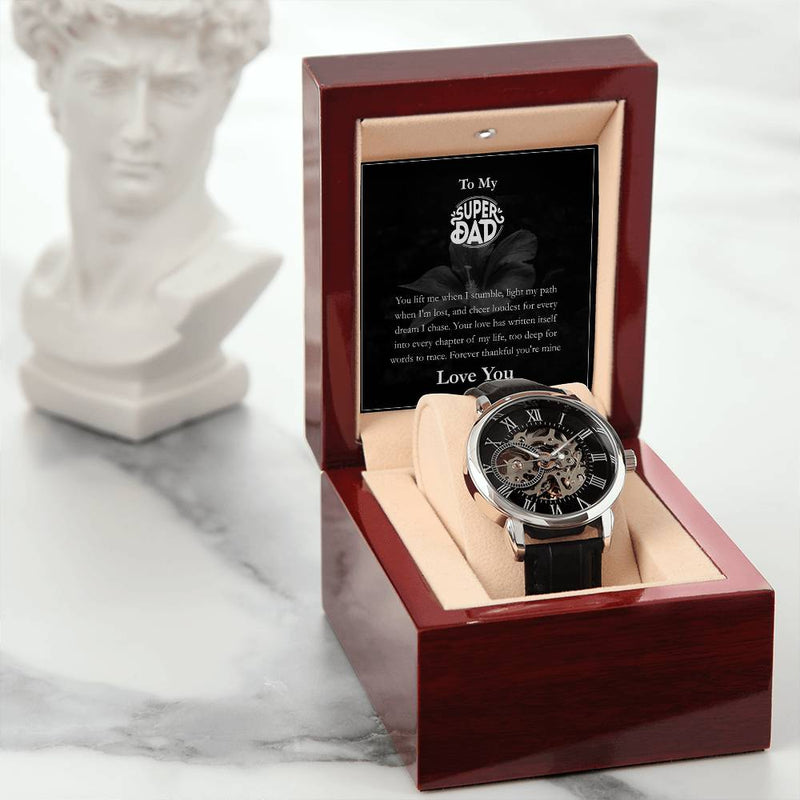 Luxury Automatic Skeleton Watch – To My Super Dad Gift Set