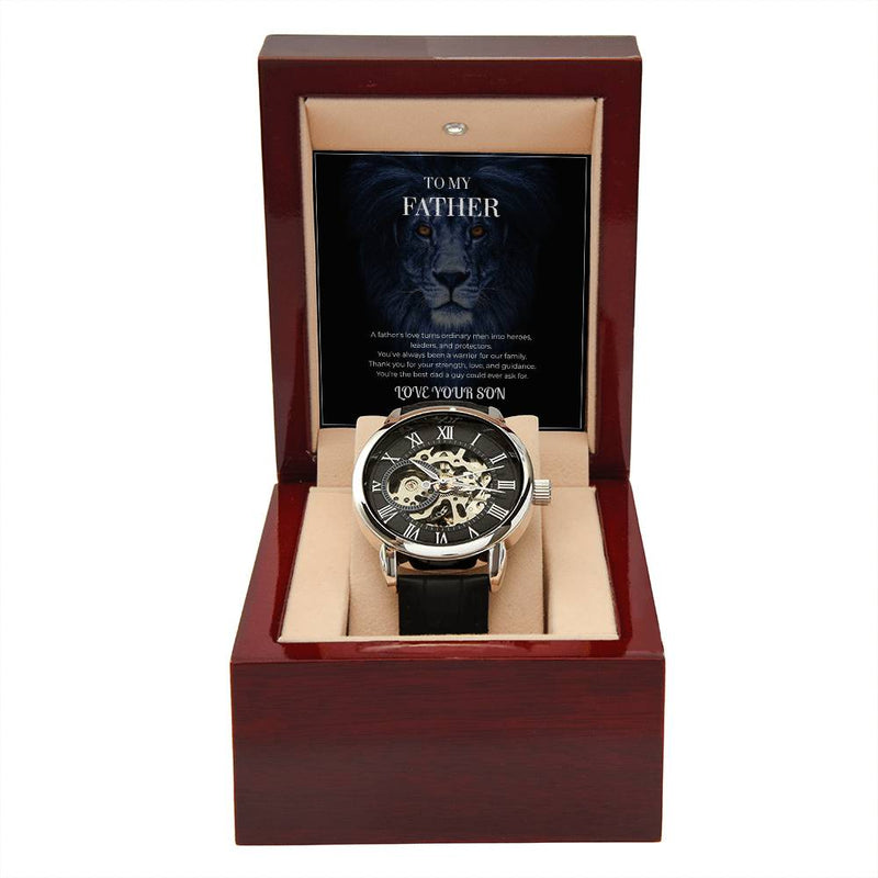Skeleton Dial Men’s Watch – To My Brave Dad Special Edition
